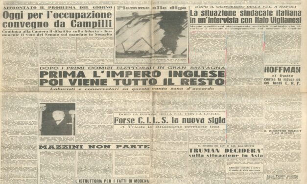 La situazione sindacale italiana in un intervista con Italo Viglianesi dopo il congresso della F.I.L. a Napoli – Tratto dal periodico “La Libertà d’Italia” 9 febbraio 1950